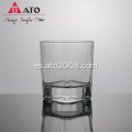 Decantador de whisky de vidrio de giro transparente elegante con vidrio